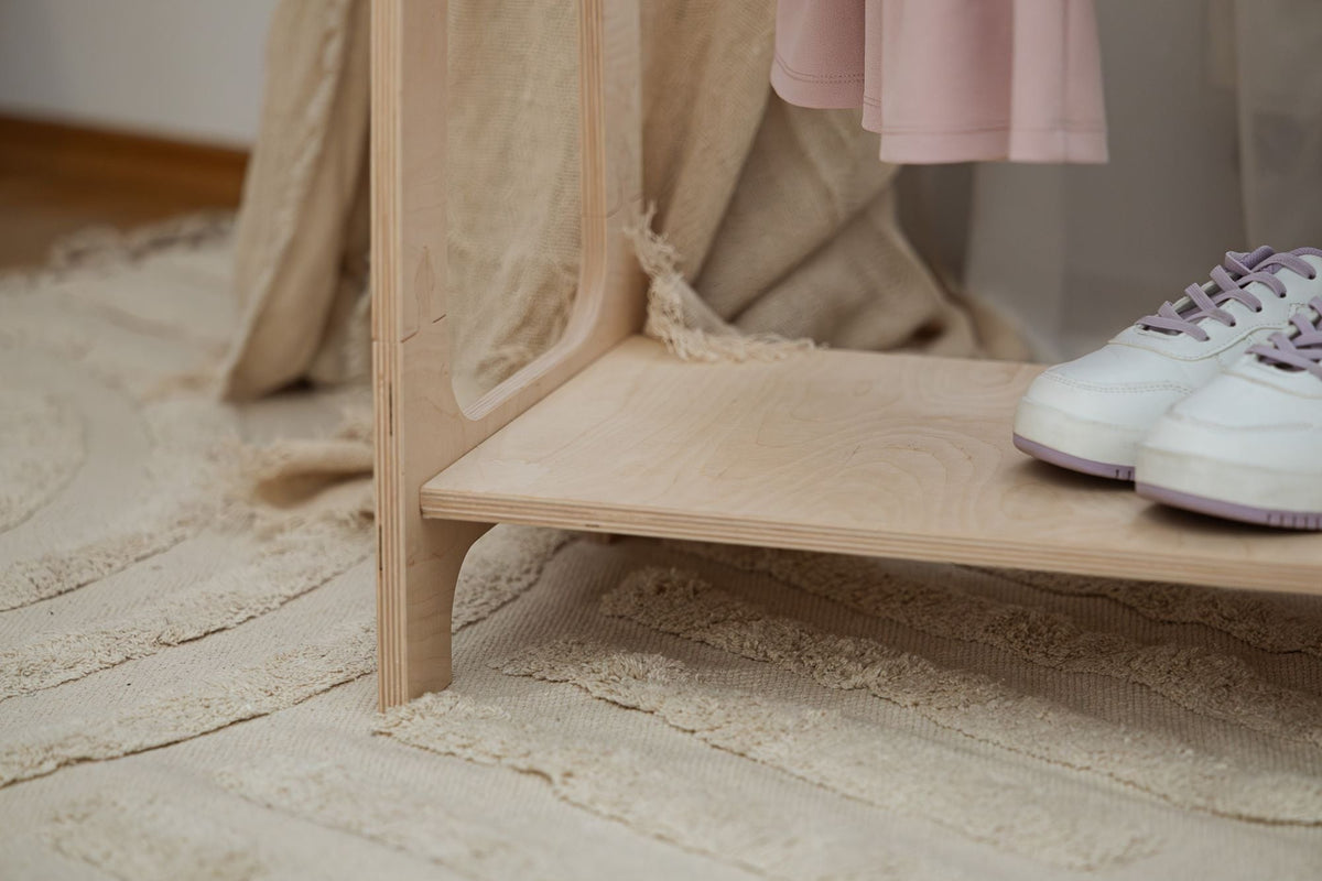 Arched Clothing Rack For Children - Small Natural Wood