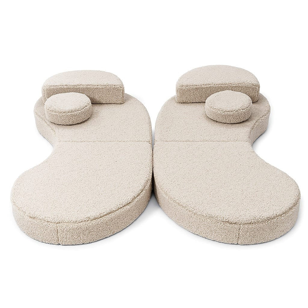 MeowBaby® Modular Sofa Coccolo for Kids – 6 Piece, Bearly Light Gray