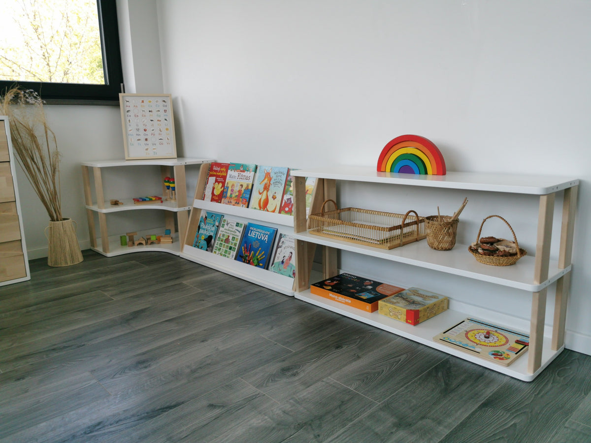 Moduláris Montessori Könyvespolc - 2 Polcos