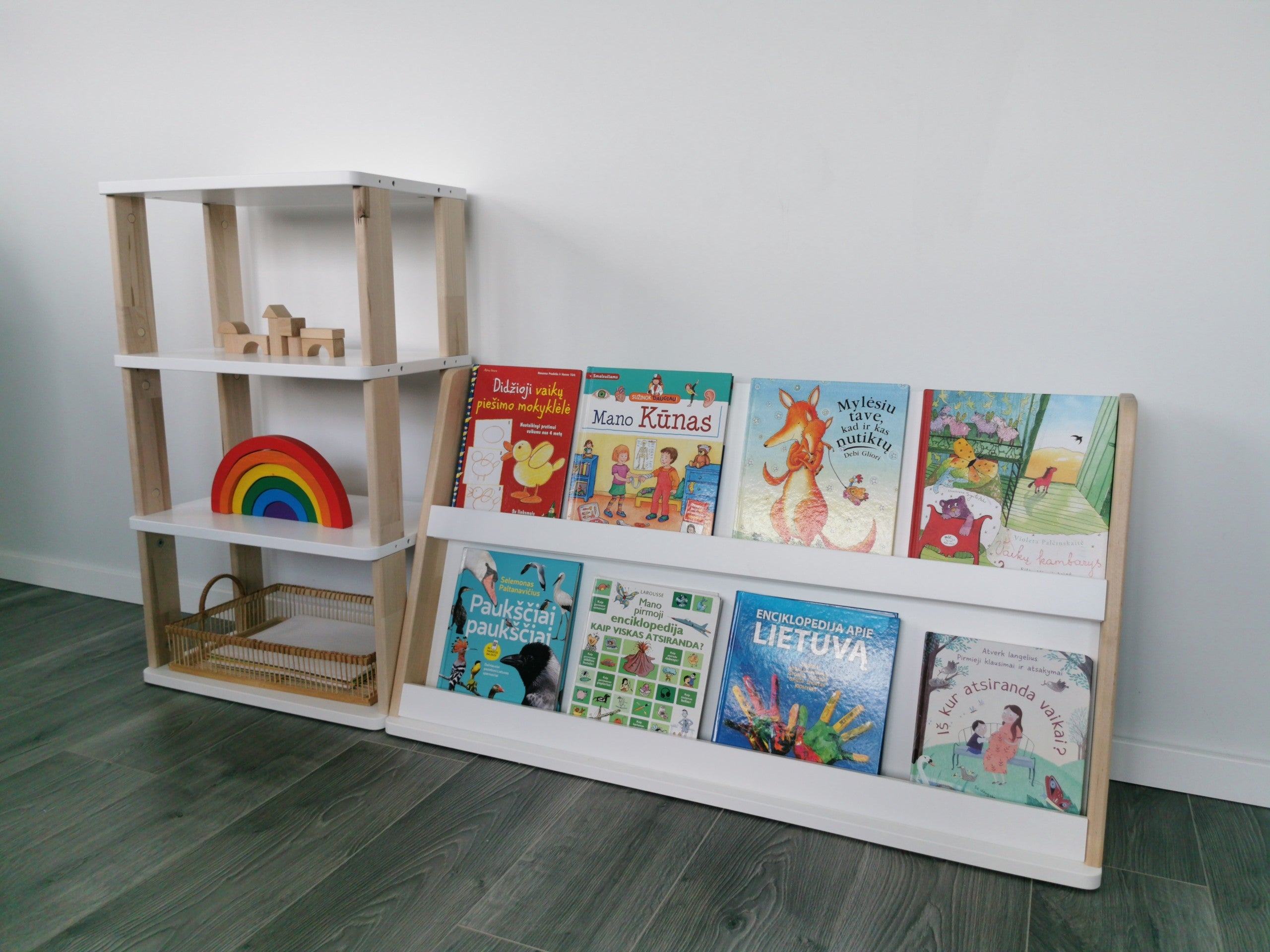 Moduláris Montessori Könyvespolc - 2 Polcos