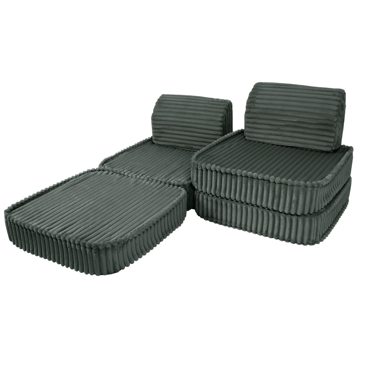 Small Modular Sofa for Kids - Churros Forest Green