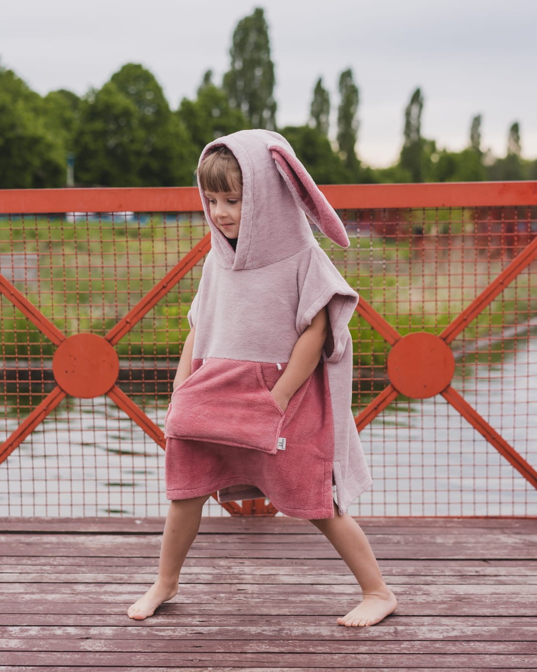 Surfbunny Gyerek Fürdőponcsó - Rózsaszín