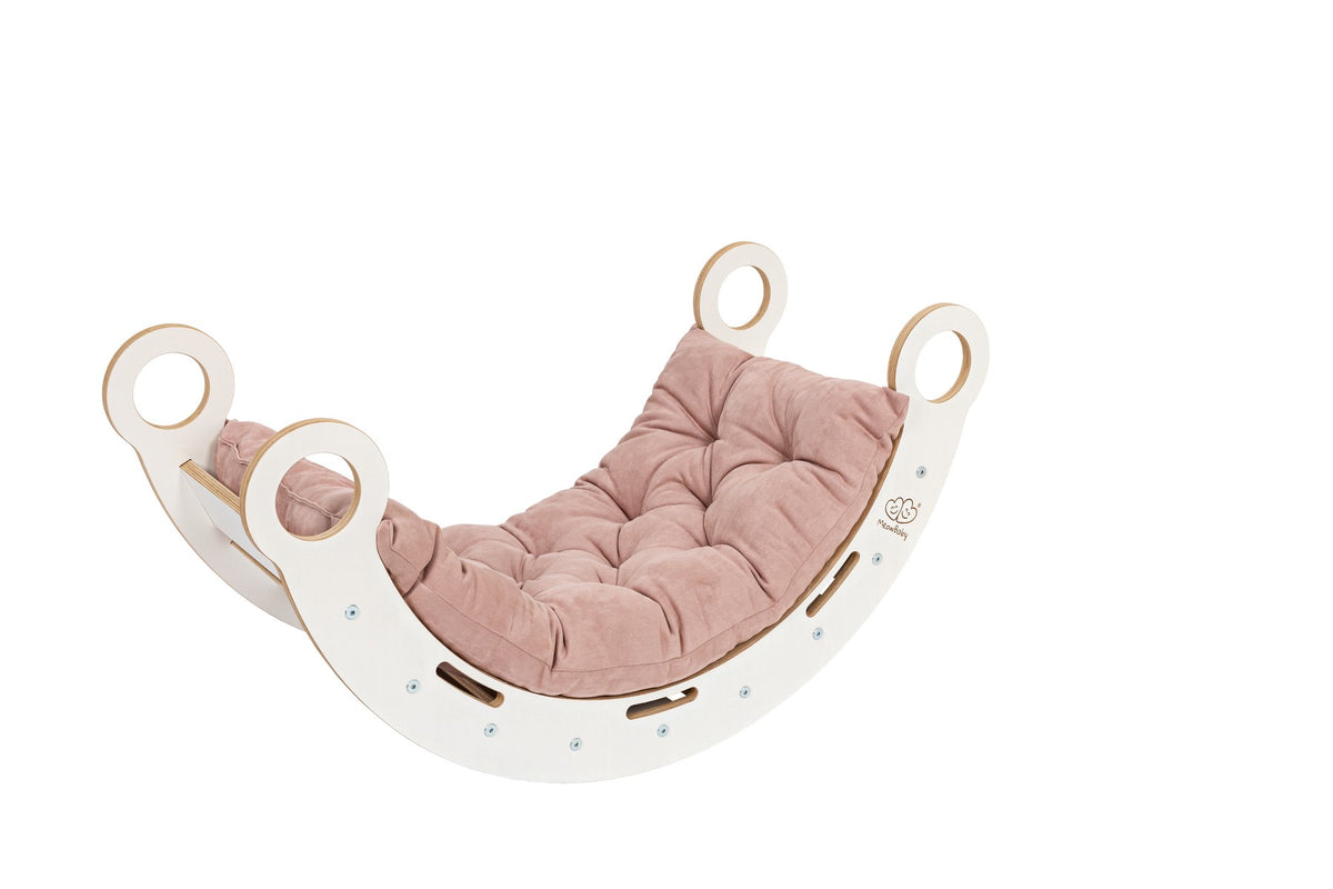 White Wooden Dream Rocker with Pillow and Slide - Large