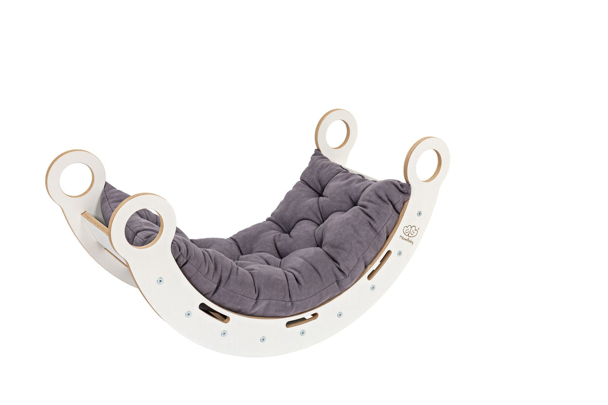White Wooden Dream Rocker with Pillow and Slide - Medium